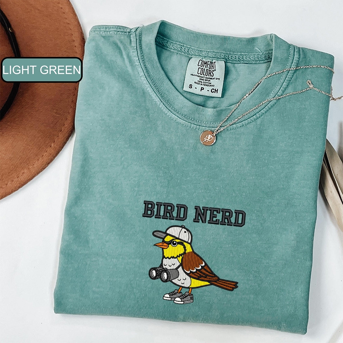 Custom Embroidered Bird Nerd T-Shirt | Funny Bird Watcher Tee – Bird Lover Gift
