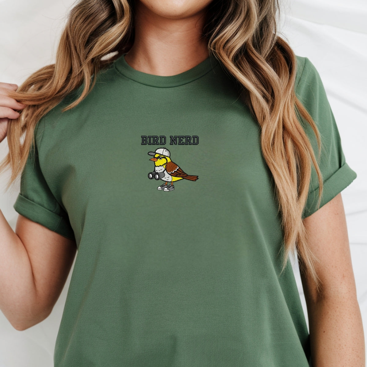 Custom Embroidered Bird Nerd T-Shirt | Funny Bird Watcher Tee – Bird Lover Gift