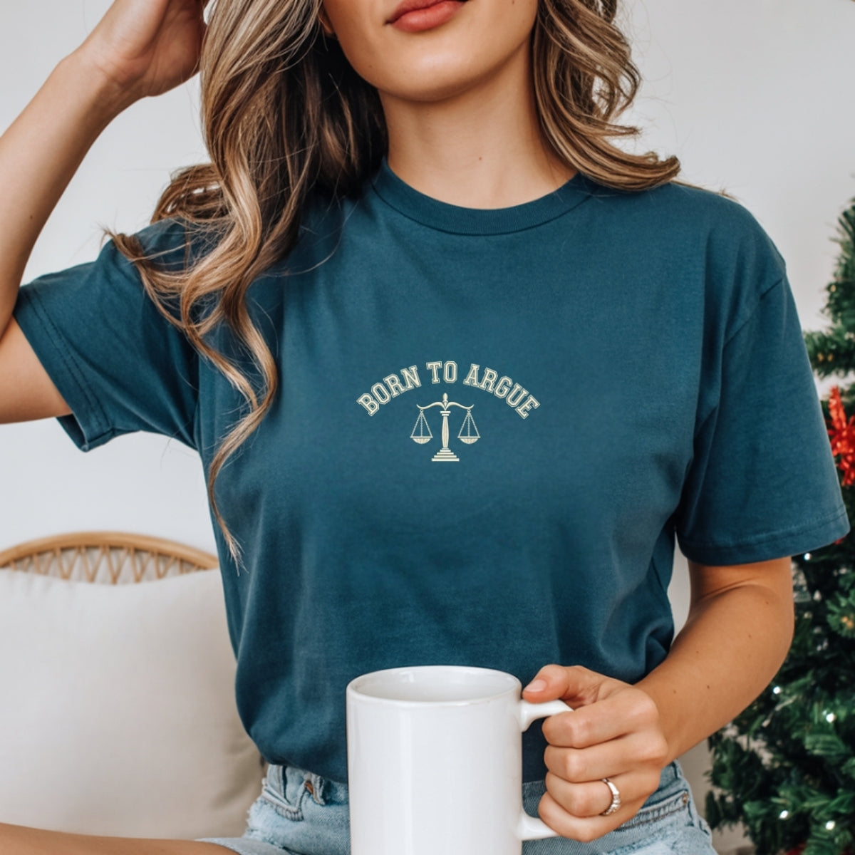 Custom Embroidered Born To Argue T-Shirt | Funny Lawyer Tee – Law Student & Attorney Graduation Gift