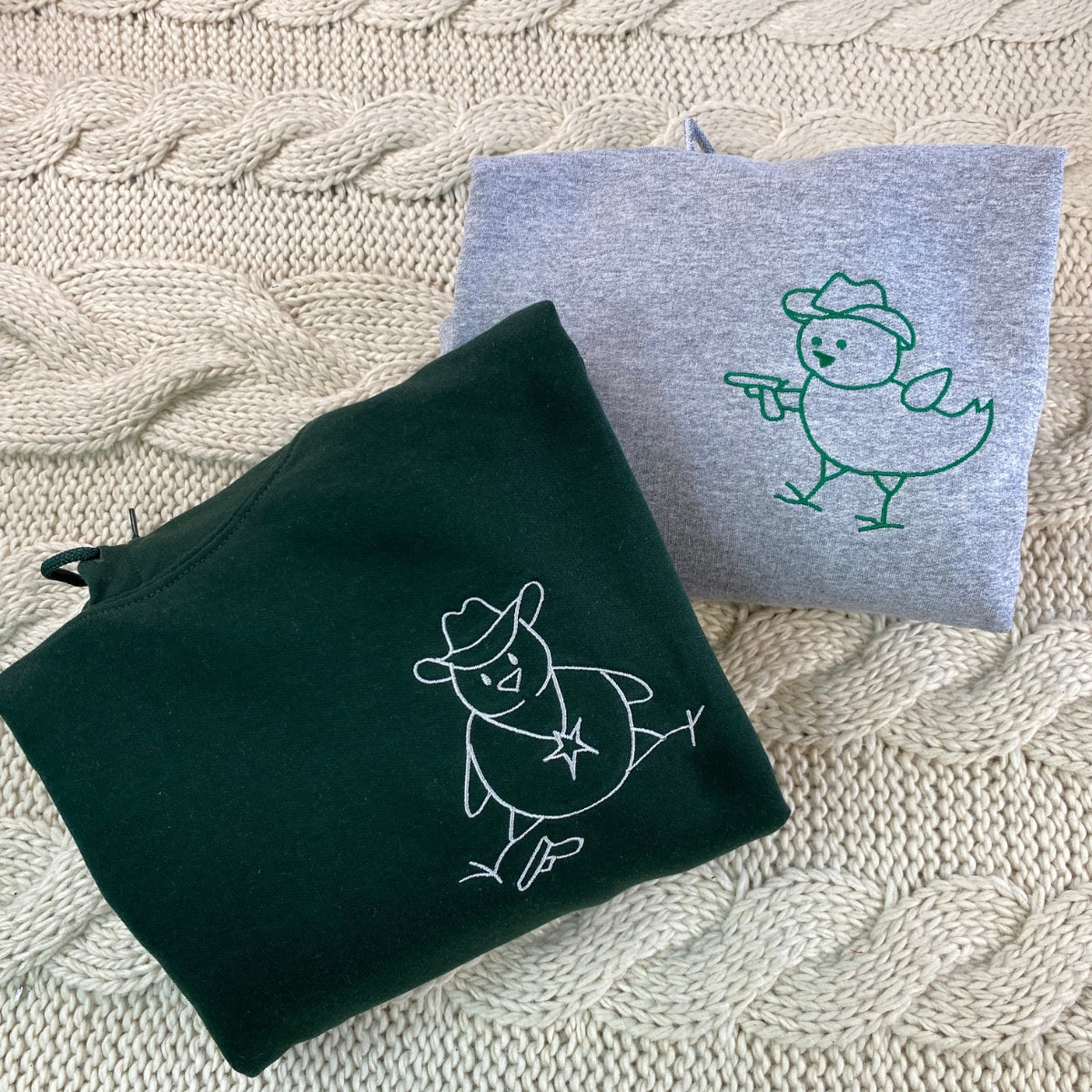 Custom Embroidered Chick Sherrifs Matching Hoodies for Couples