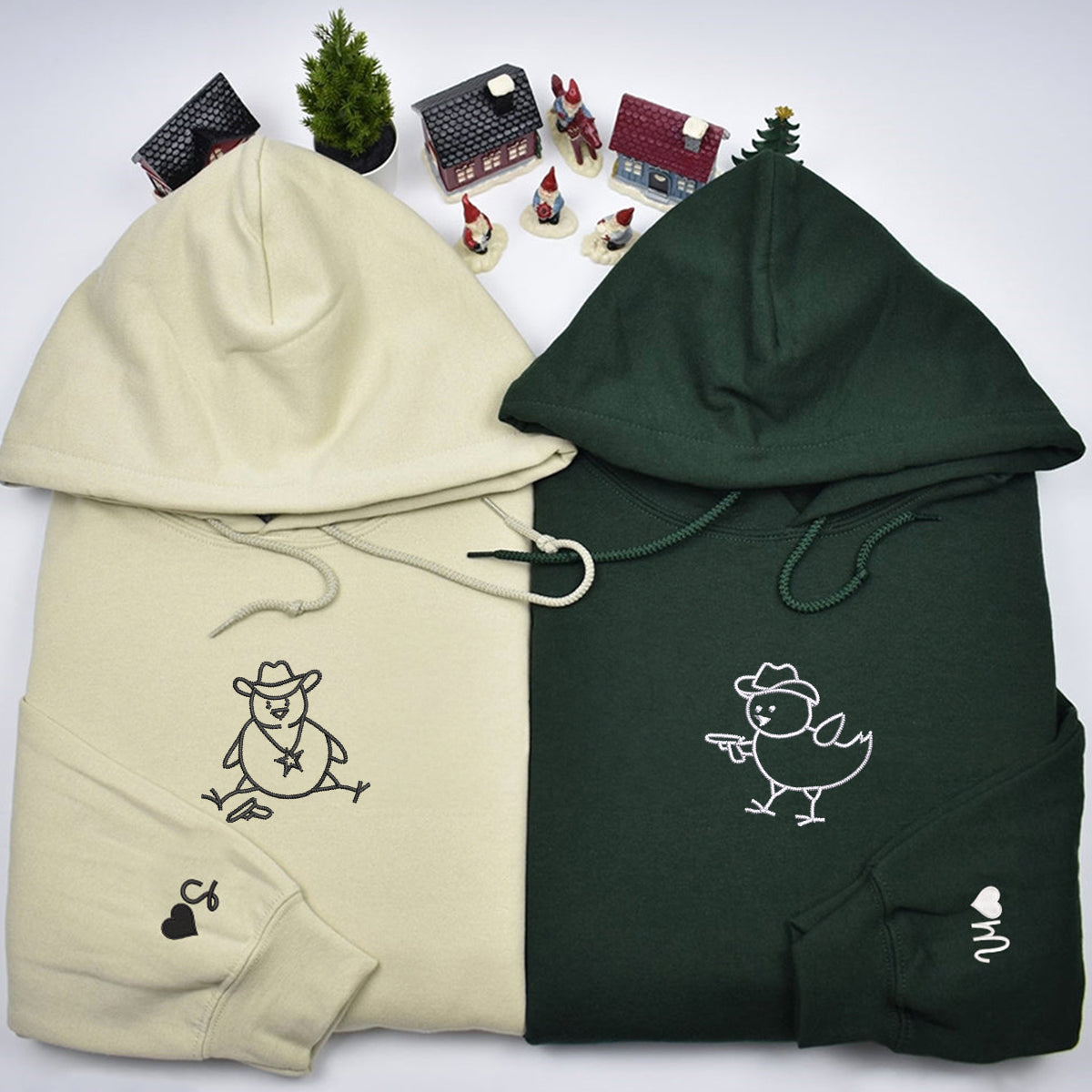 Individuell bestickte Chick Sherrifs Passende Hoodies für Paare