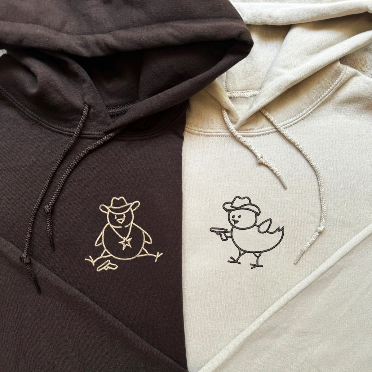 Individuell bestickte Chick Sherrifs Passende Hoodies für Paare