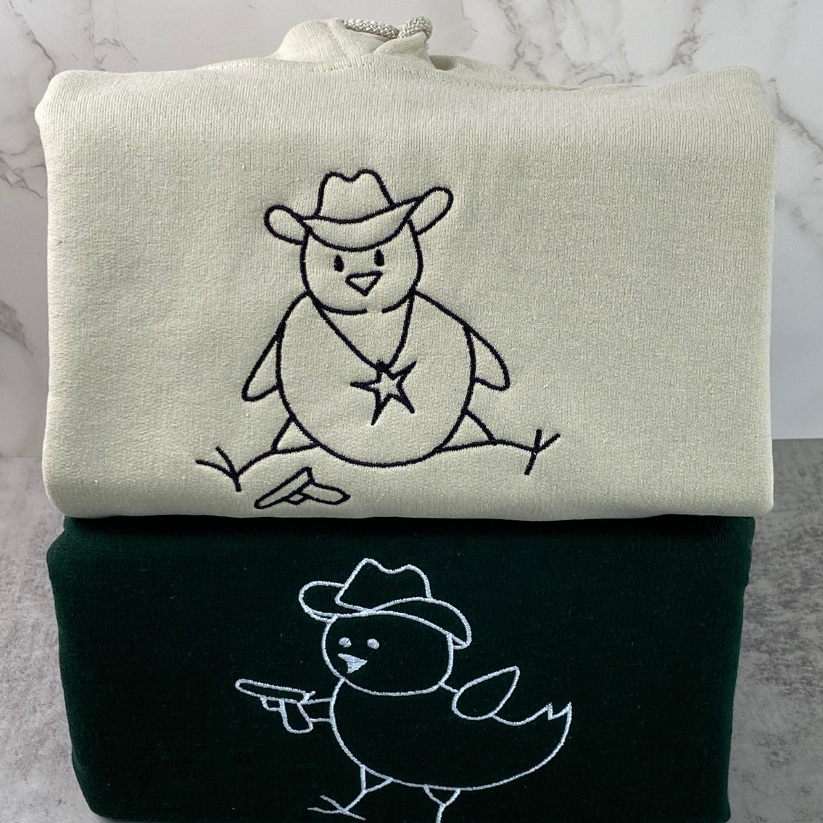 Individuell bestickte Chick Sherrifs Passende Hoodies für Paare