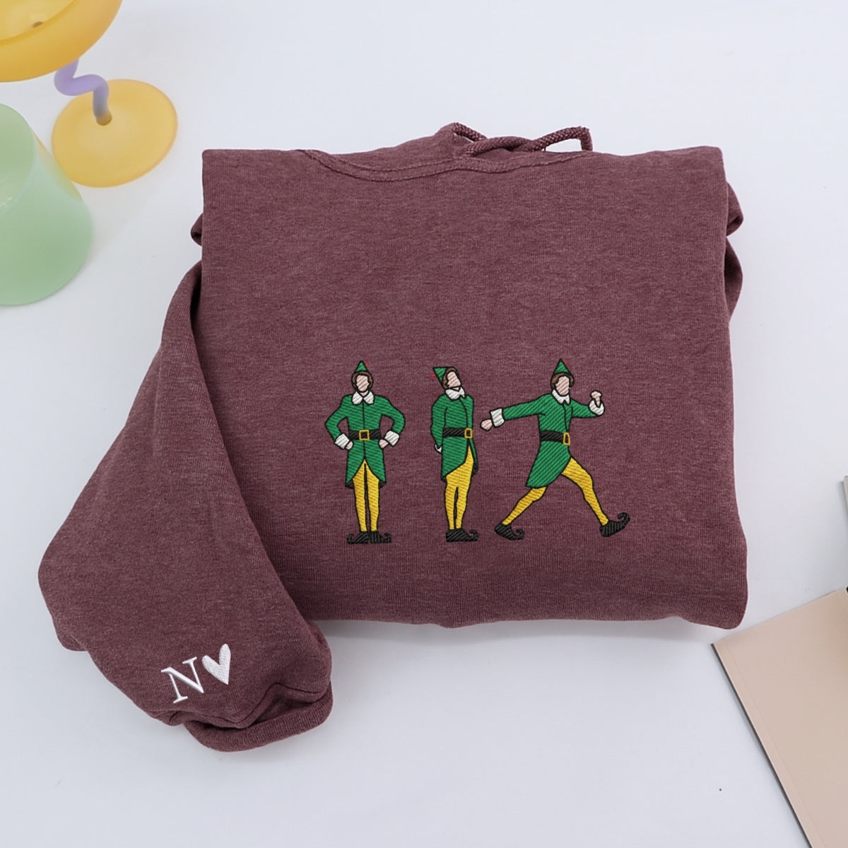 Individuell bestickte Engel- und Dämonenkatze-Kapuzenpullover für Paare