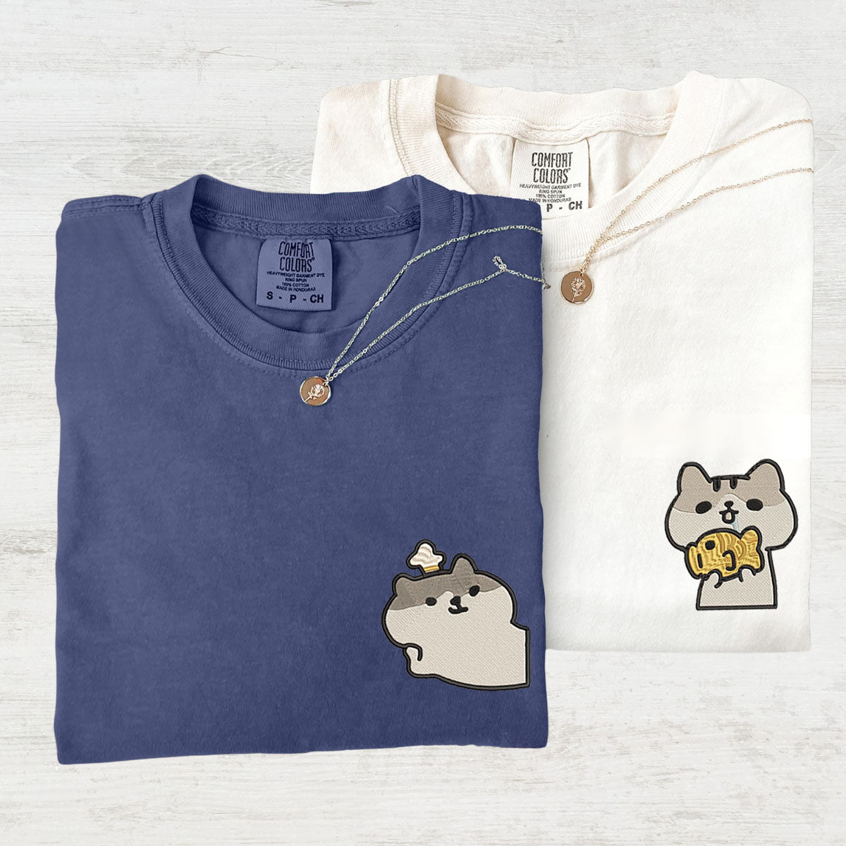 Individuell bestickte süße Katzen-T-Shirts für Paare