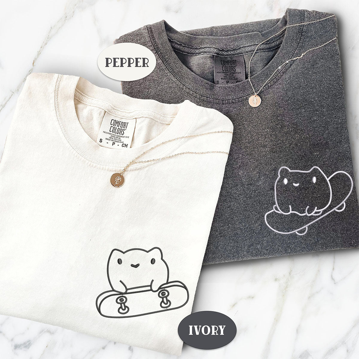 Benutzerdefinierte bestickte süße Frosch Skateboards passende T-shirts für Paare