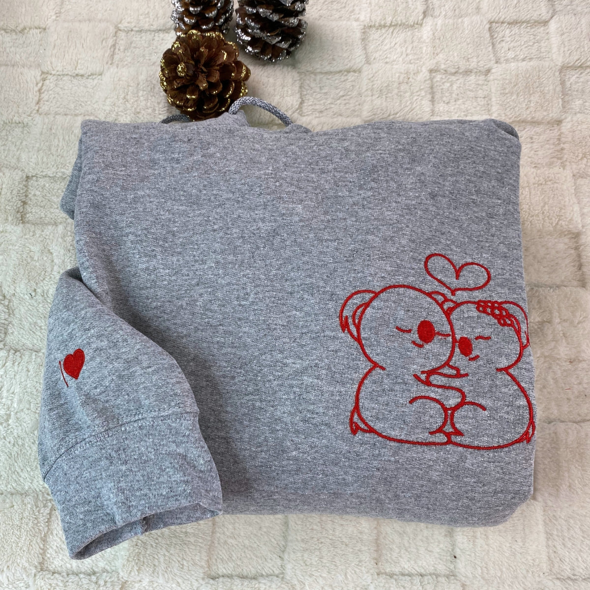 Individuell bestickte süße Koalabär-Kapuzenpullover für Paare