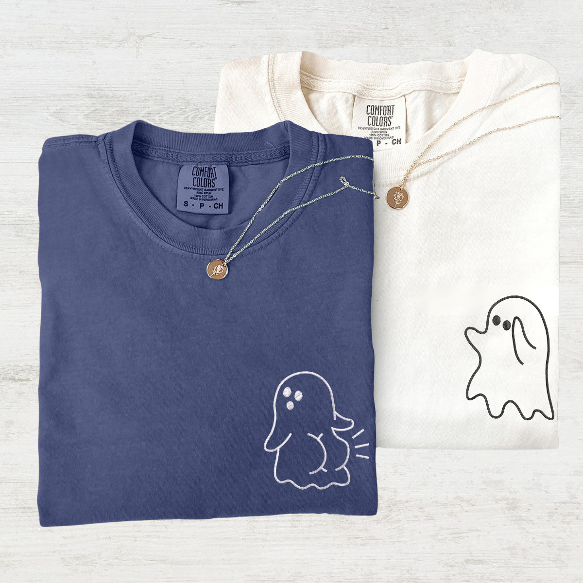 Benutzerdefinierte bestickte süße freche Geister passende T-shirts für Paare