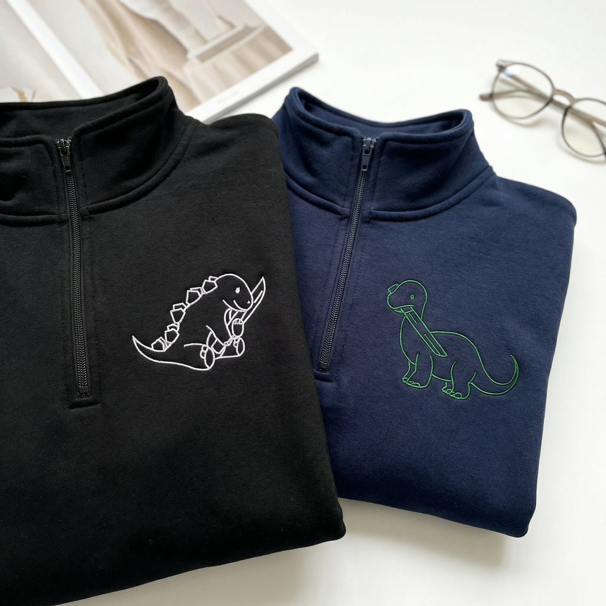 Sweats à capuche brodés personnalisés assortis pour couples