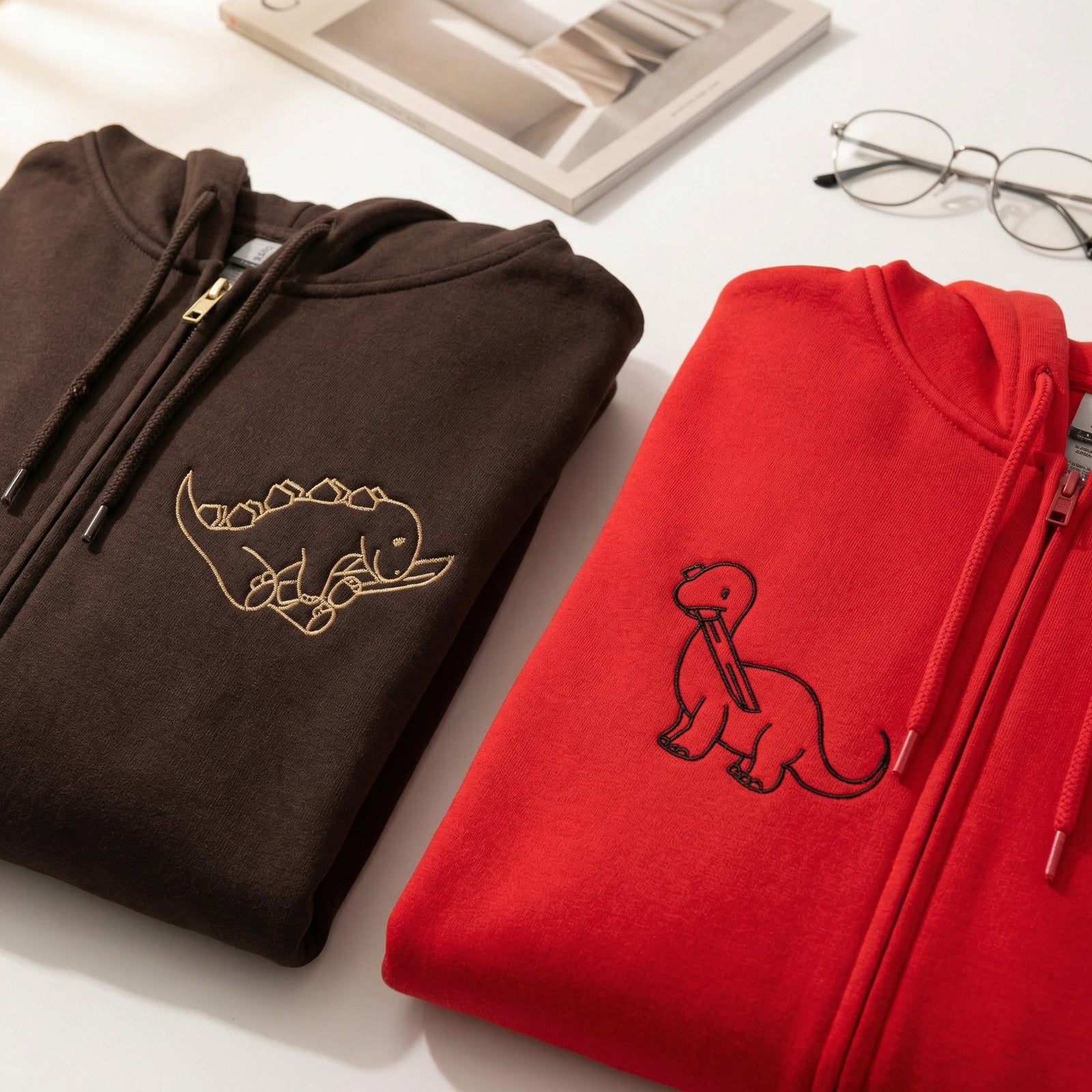 Sweats à capuche brodés personnalisés assortis pour couples