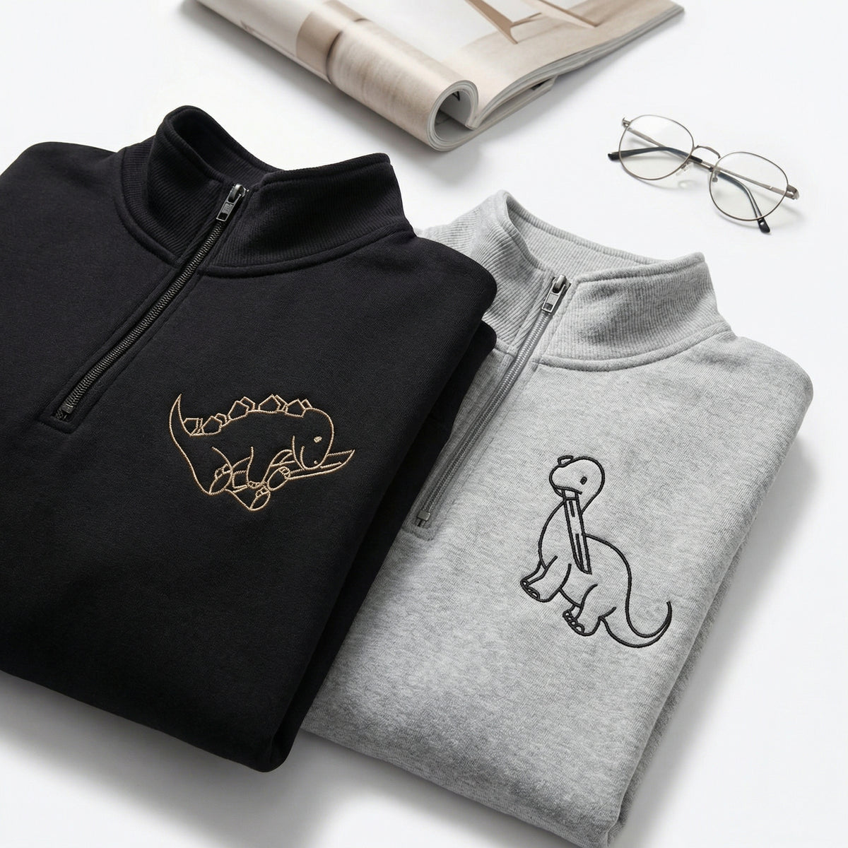 Sweats à capuche brodés personnalisés assortis pour couples