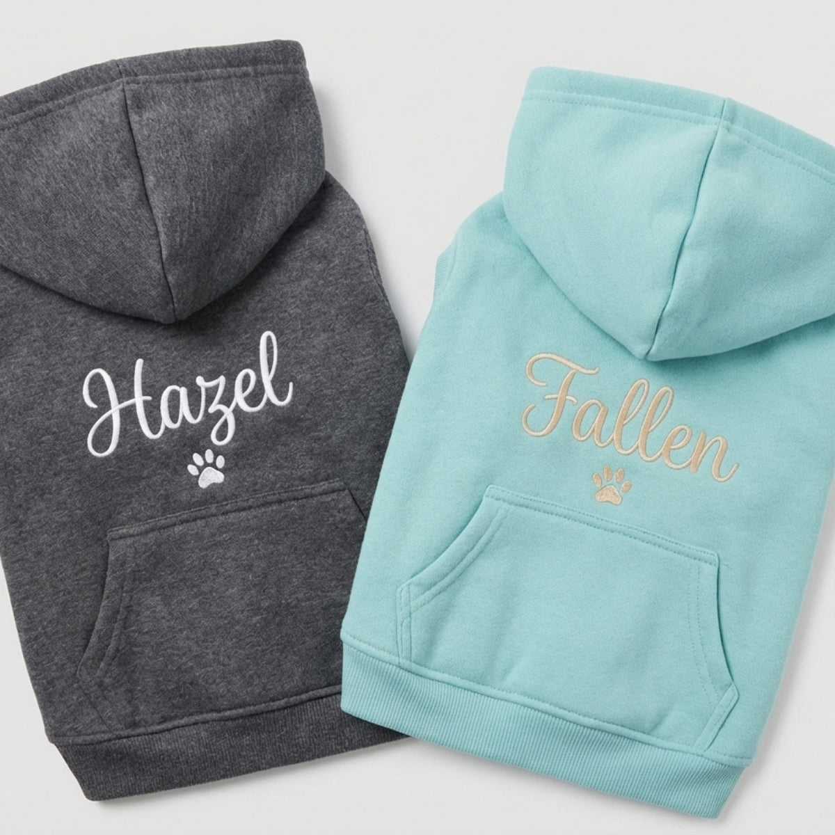 Individuell bestickte Engel- und Dämonenkatze-Kapuzenpullover für Paare