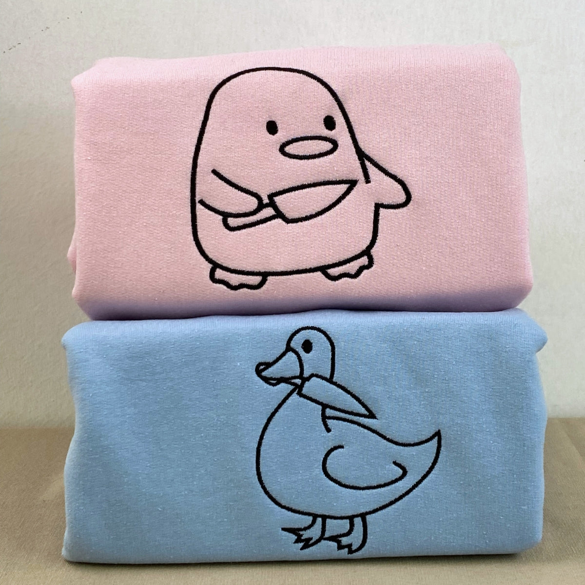 Custom Embroidered Duck Duck Goose Matching Hoodies for Couples