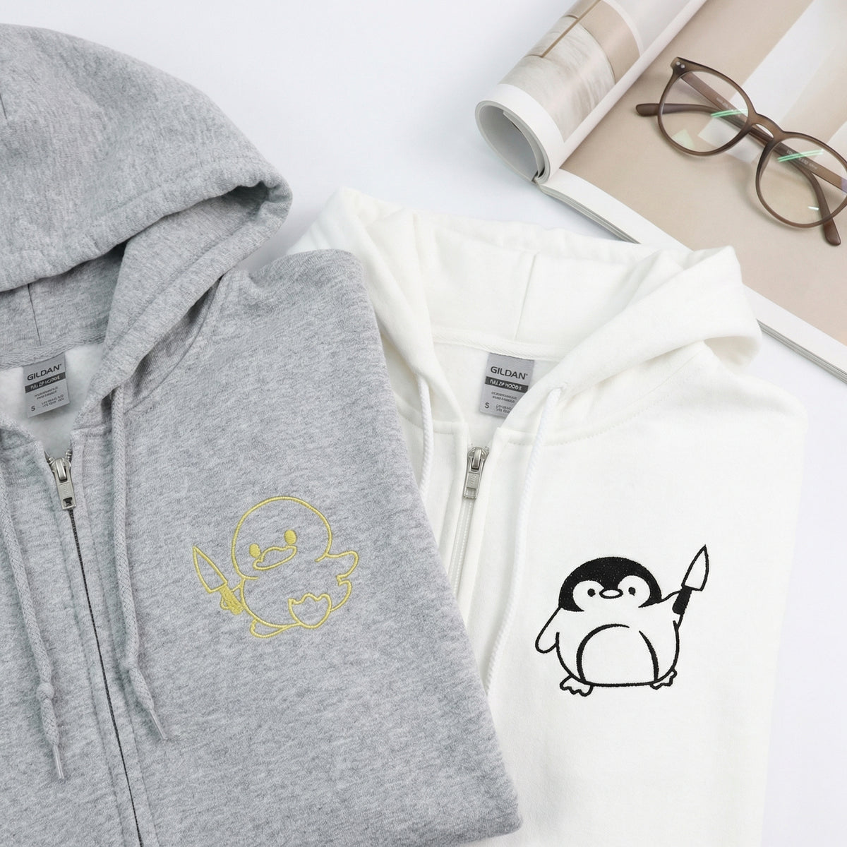 Sweats à capuche brodés personnalisés assortis pour couples