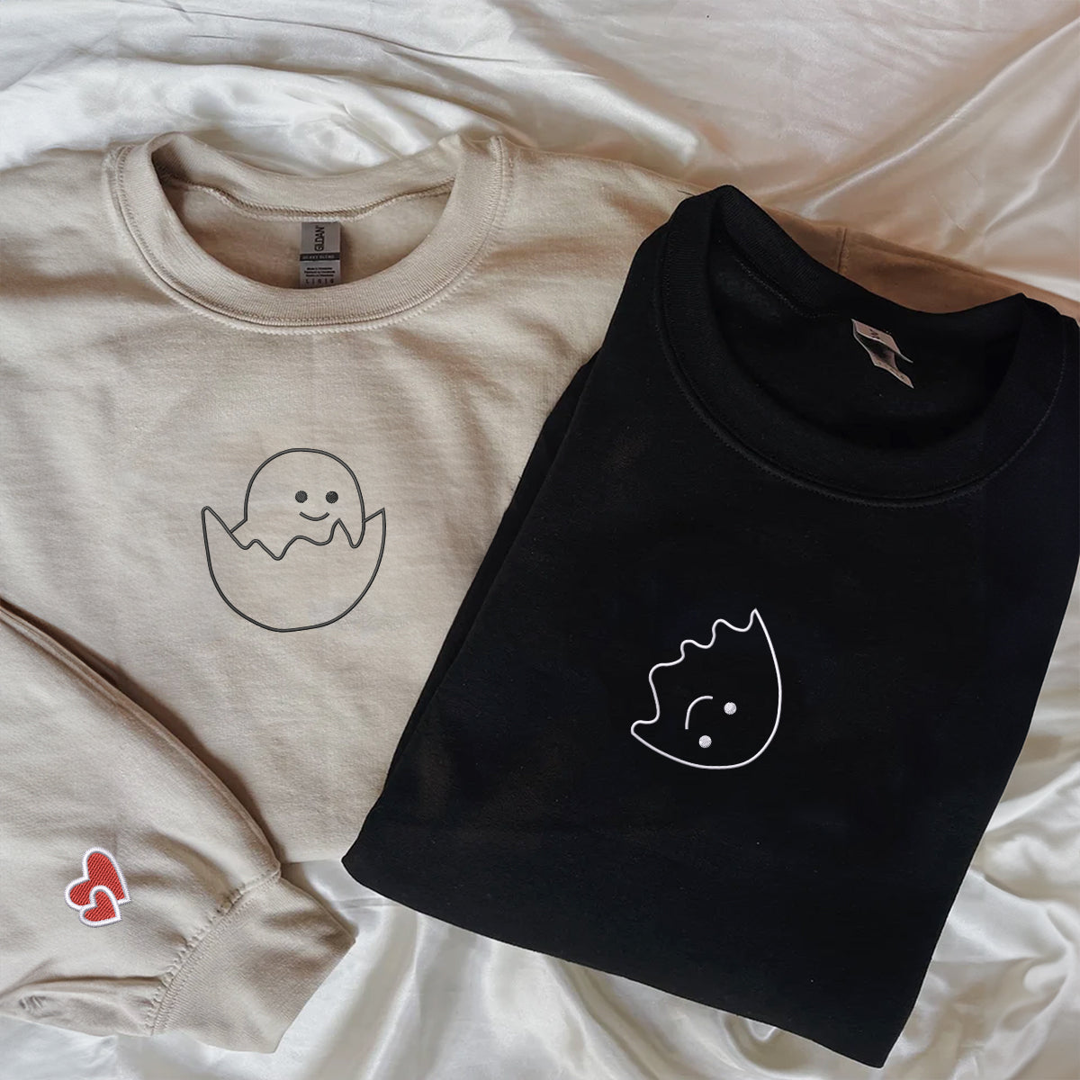 Sweats à capuche assortis brodés sur mesure pour couples