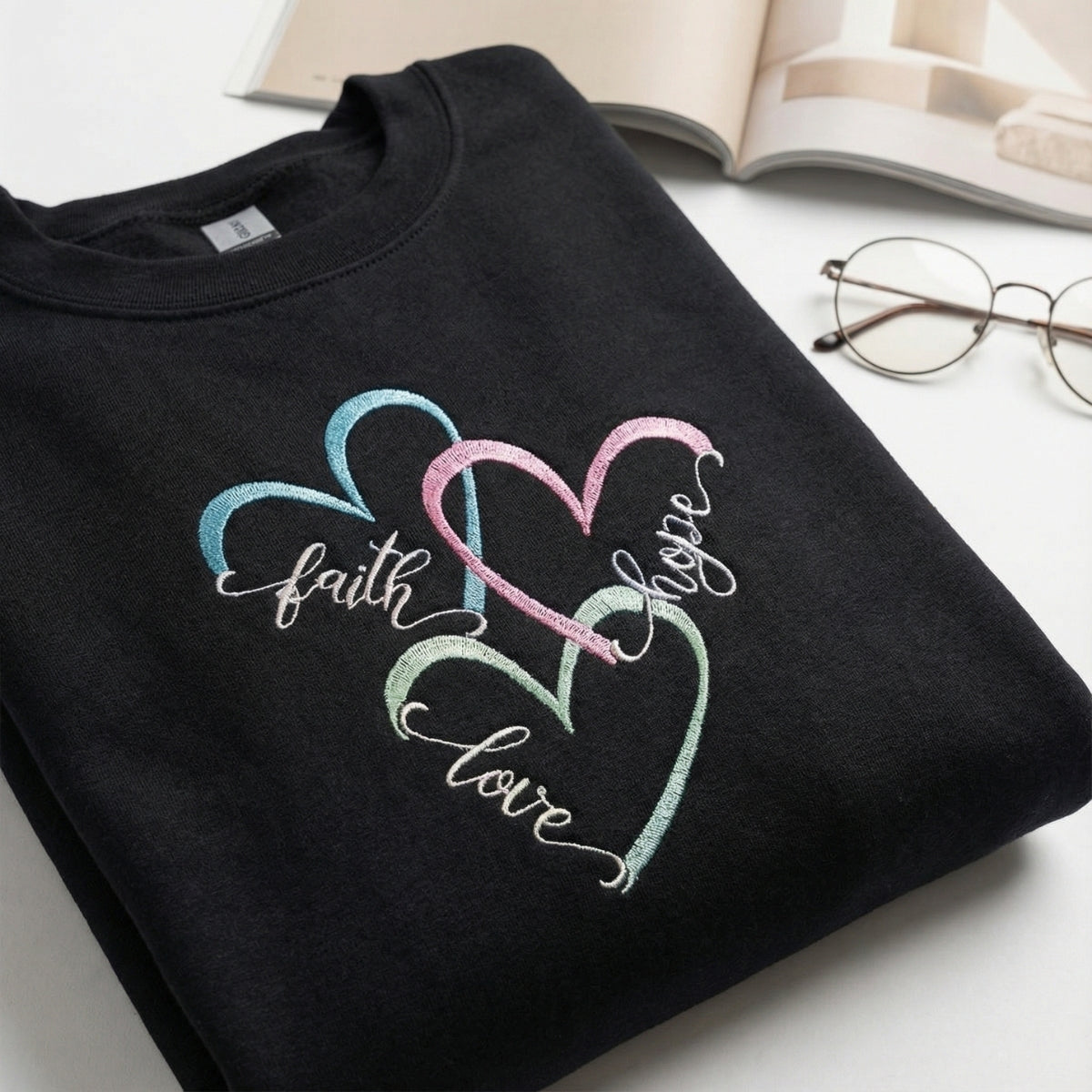 Individuell bestickte Engel- und Dämonenkatze-Kapuzenpullover für Paare