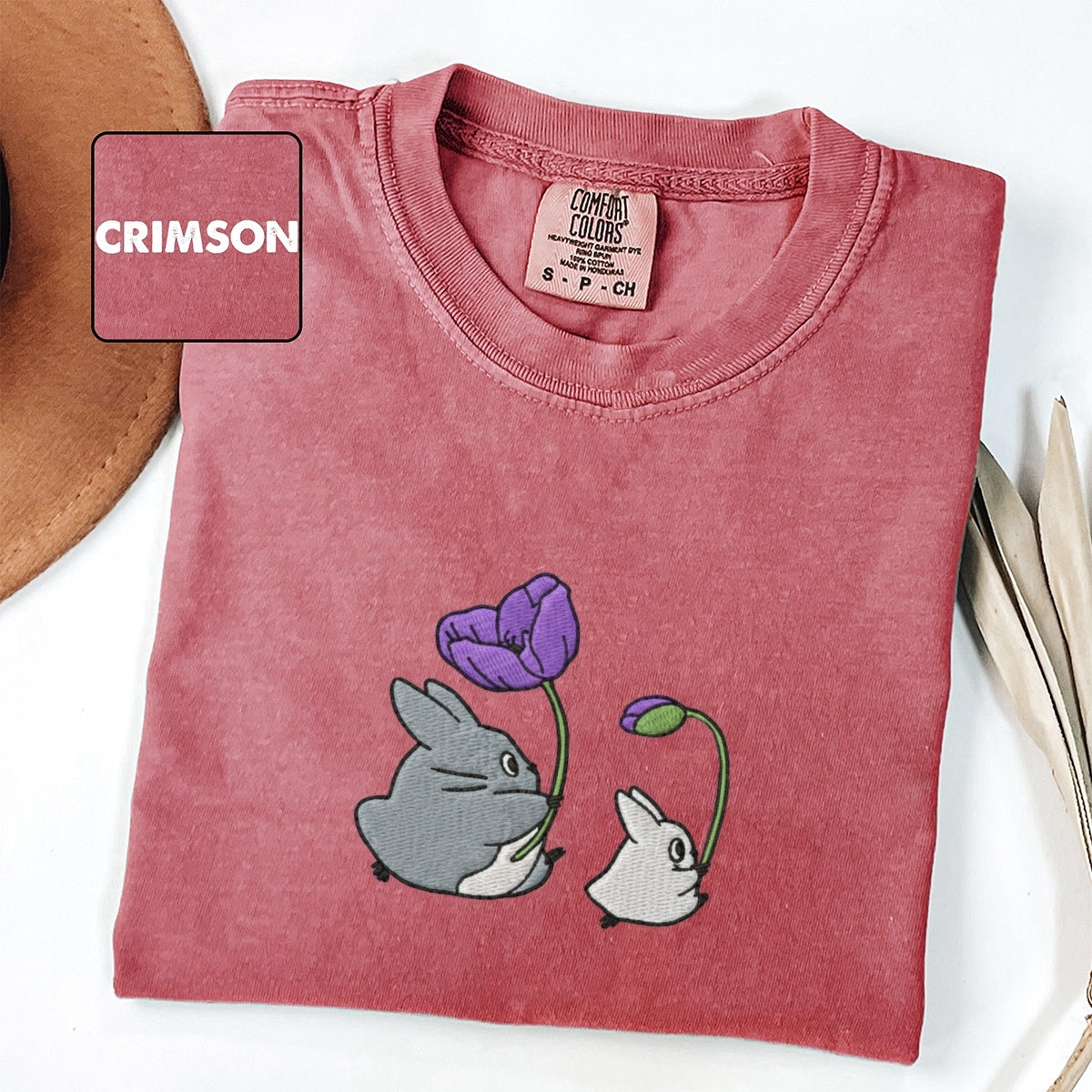 Custom Embroidered Forest Creatures T-Shirt – Cute Cozy Aesthetic Tee, Gift for Her