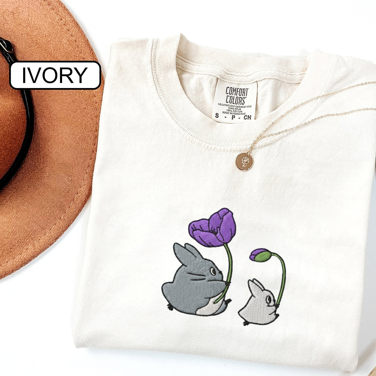 Custom Embroidered Forest Creatures T-Shirt – Cute Cozy Aesthetic Tee, Gift for Her