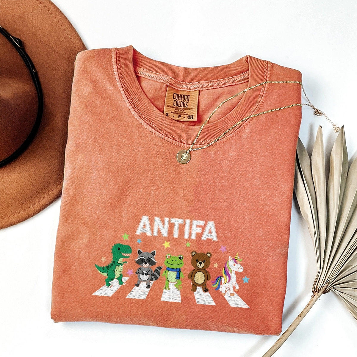 Custom Embroidered Freedom Frog T-Shirt | ANTIFA Protest Tee – Fascism Activist Gift