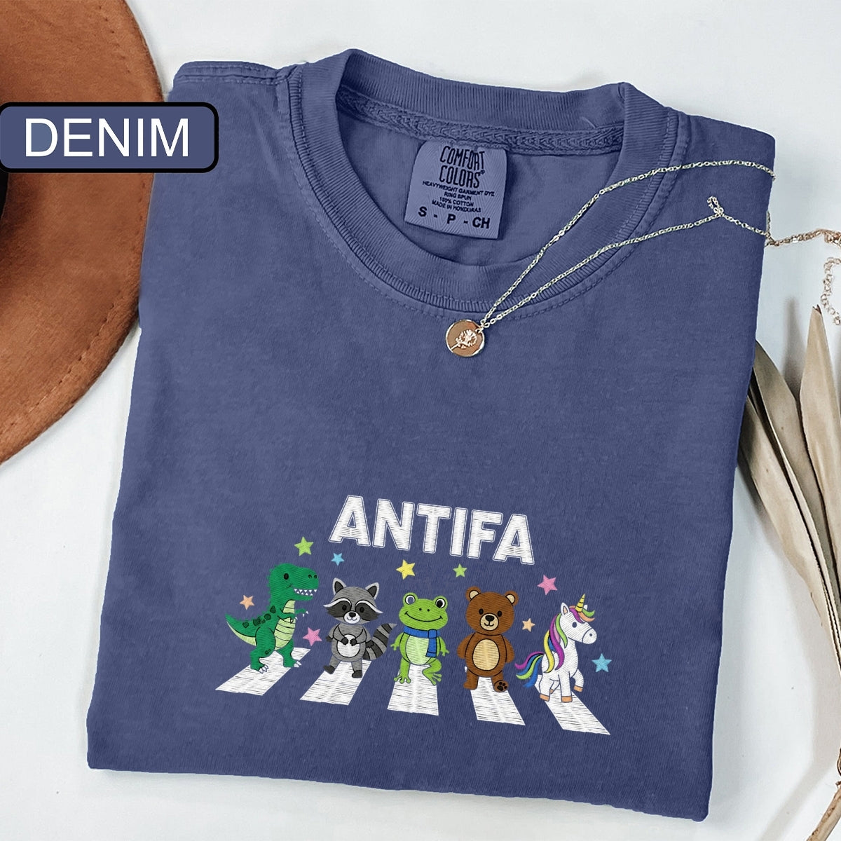 Custom Embroidered Freedom Frog T-Shirt | ANTIFA Protest Tee – Fascism Activist Gift