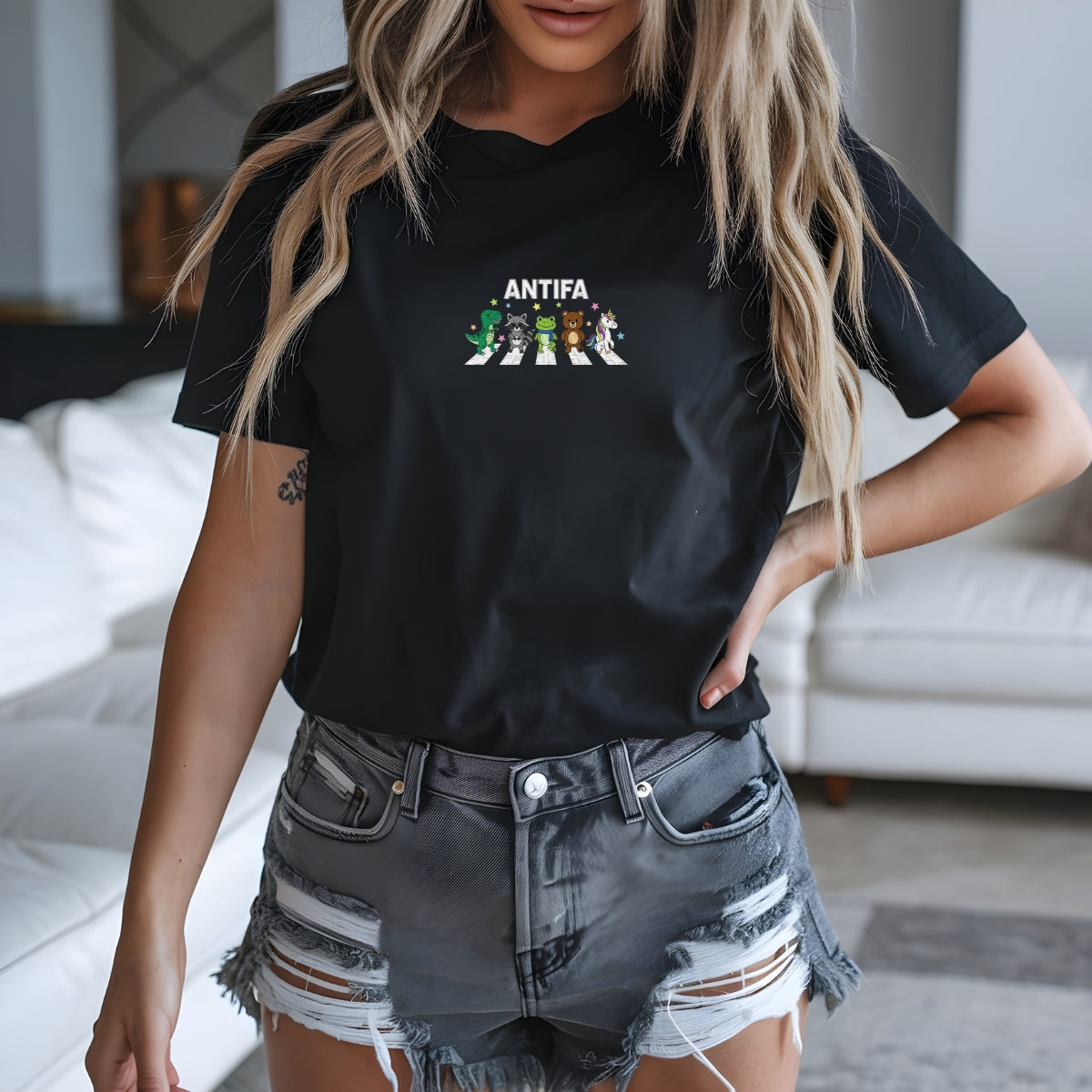 Custom Embroidered Freedom Frog T-Shirt | ANTIFA Protest Tee – Fascism Activist Gift