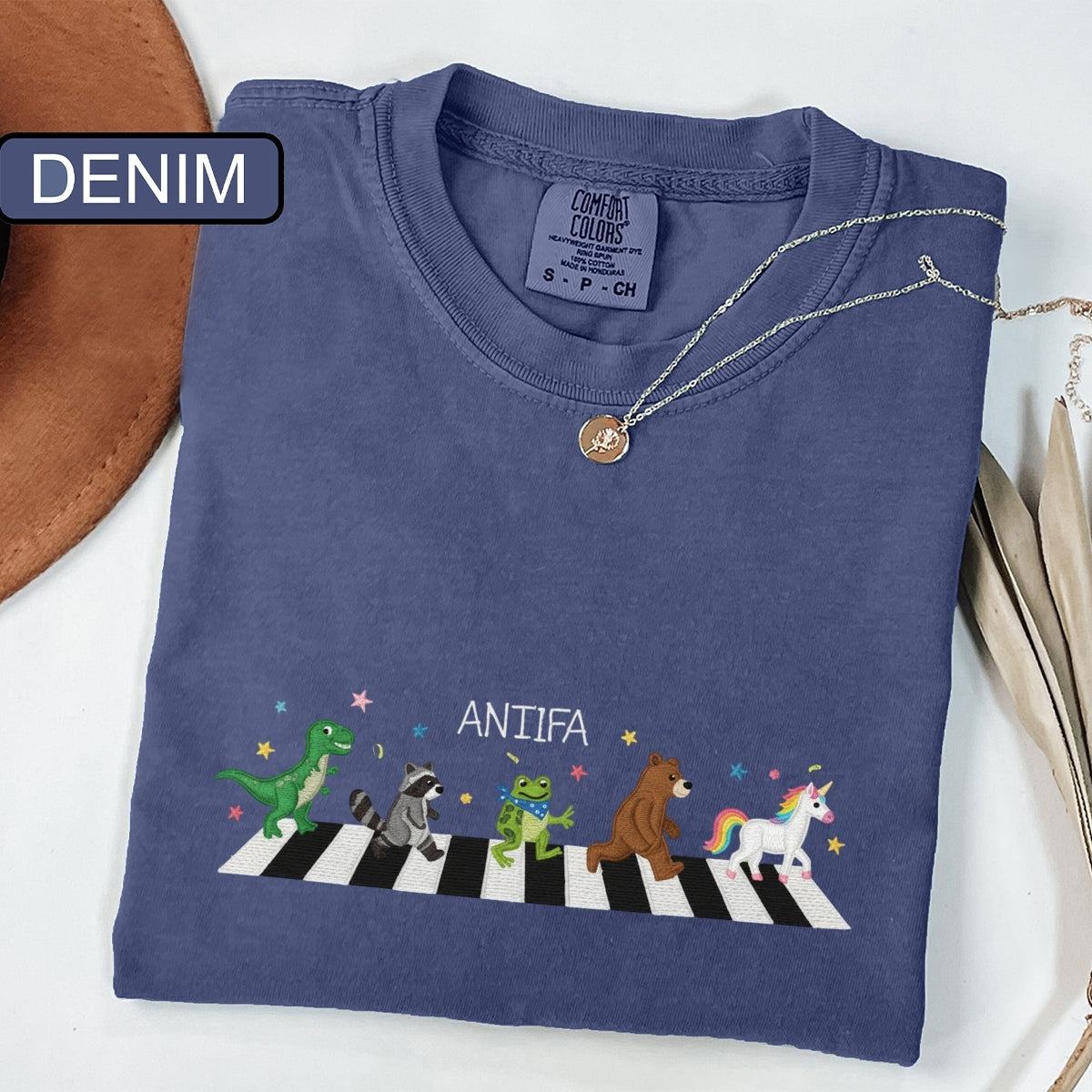 Custom Embroidered Freedom Frog T-Shirt | Anti-Fascism Meme Tee – Whimsical Animal Crossing