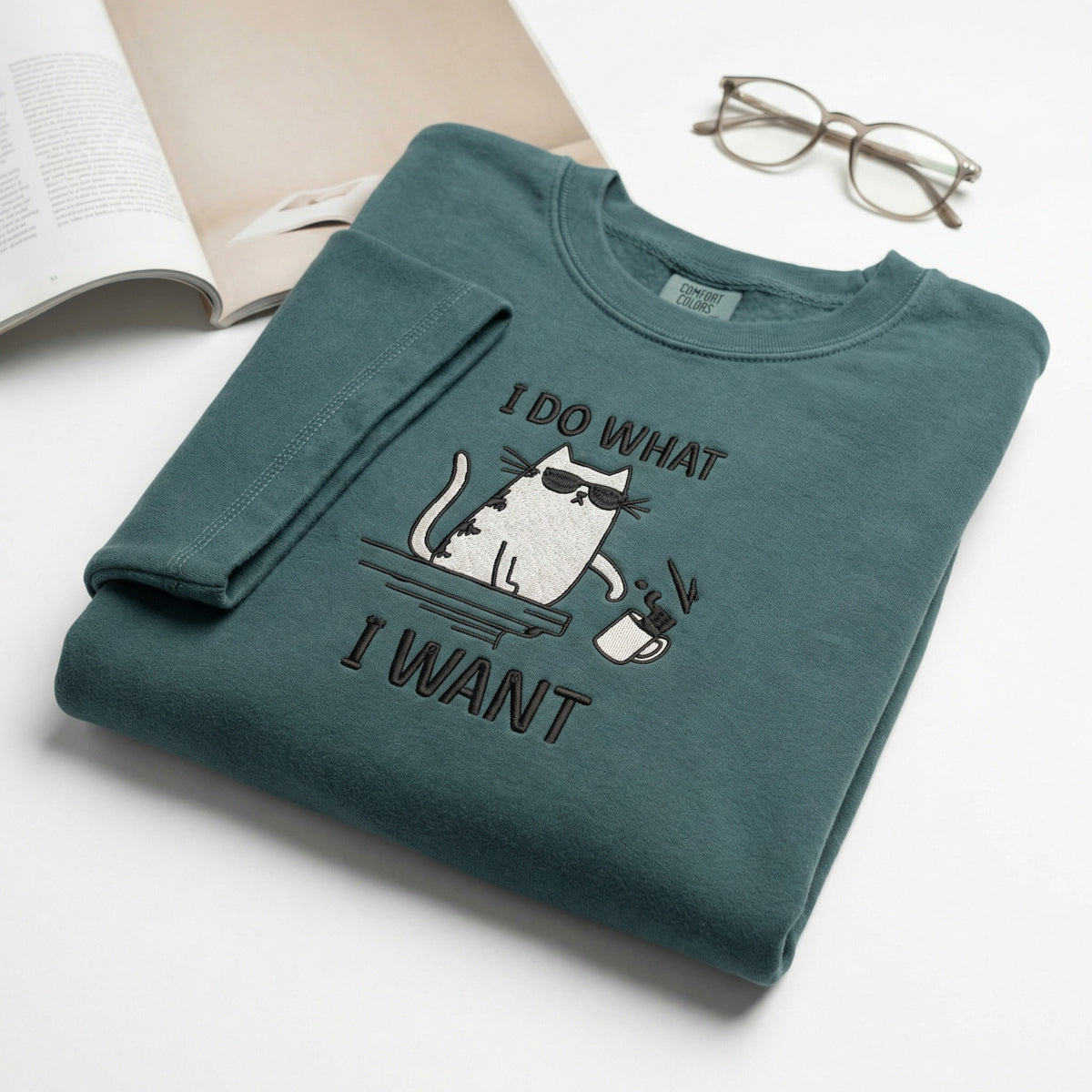 Individuell bestickte Engel- und Dämonenkatze-Kapuzenpullover für Paare