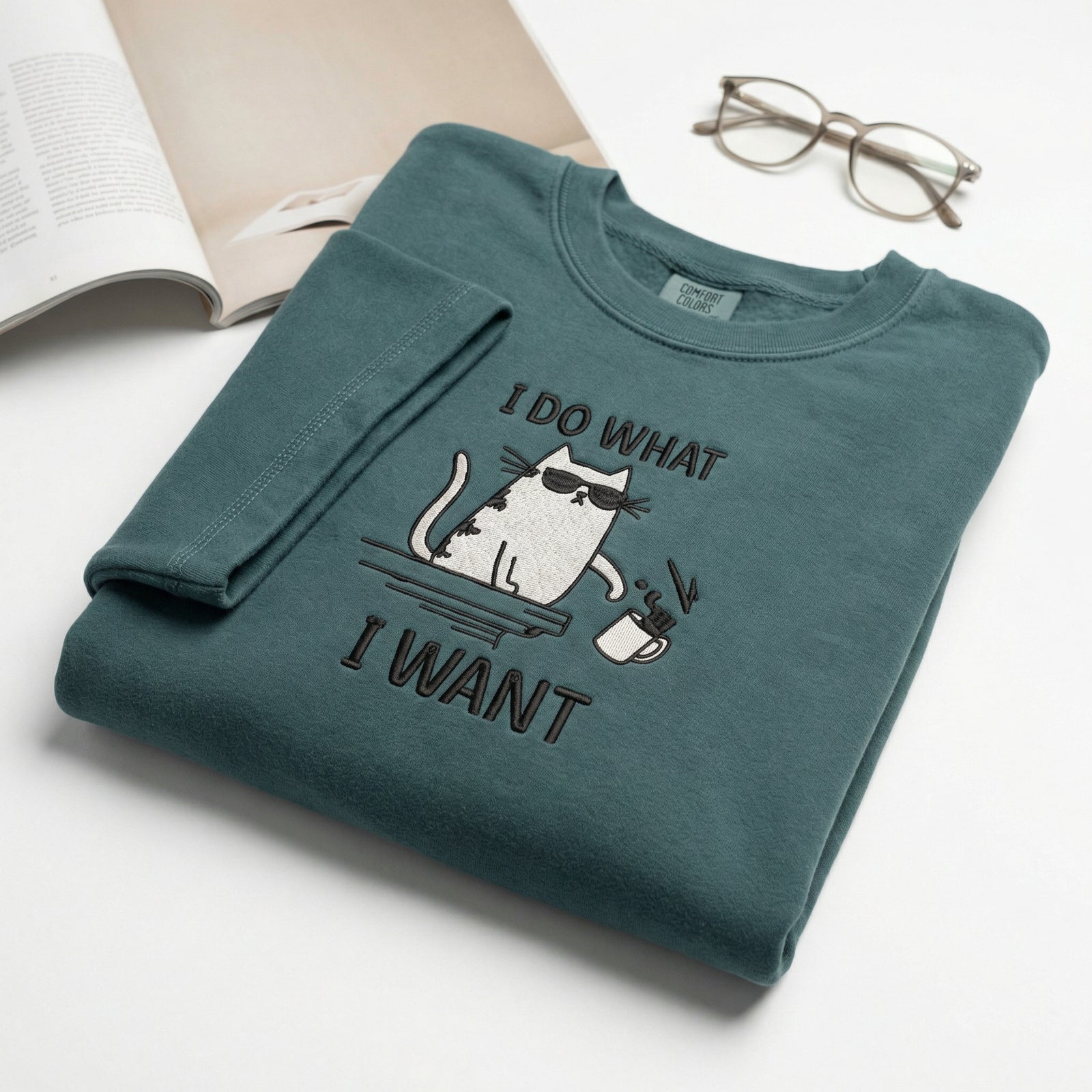 Individuell bestickte Engel- und Dämonenkatze-Kapuzenpullover für Paare