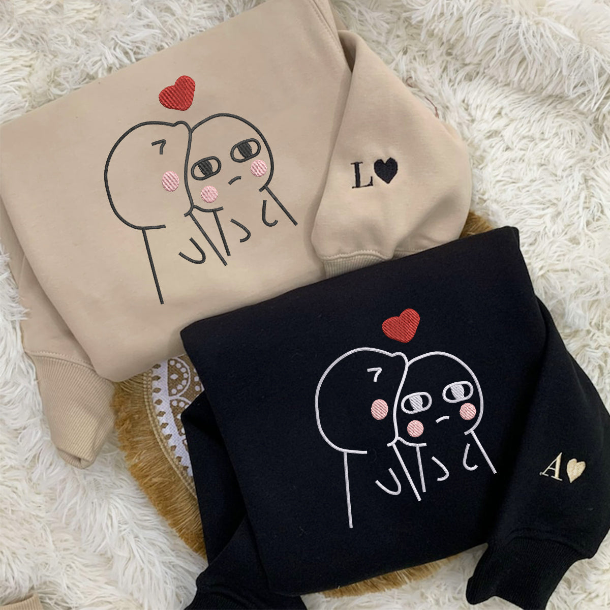 Individuell bestickte lustige passende Hoodies für Paare