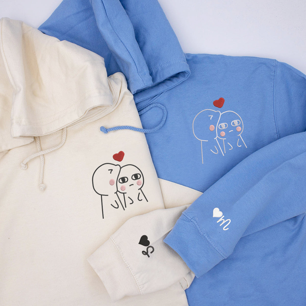 Individuell bestickte lustige passende Hoodies für Paare