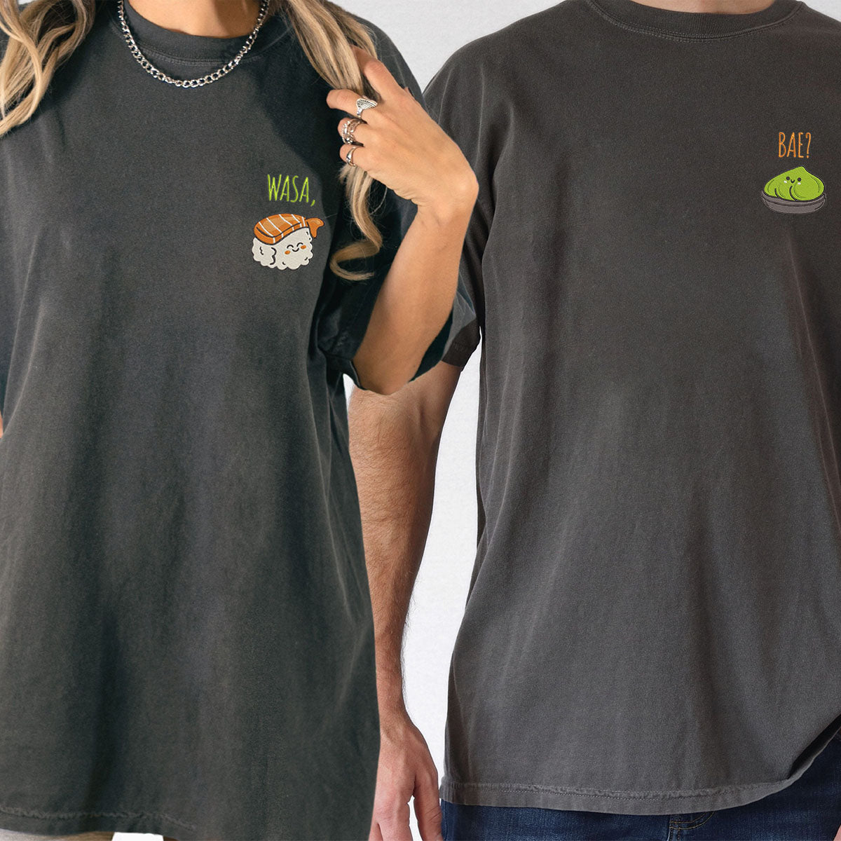 T-shirts assortis Wasa-Bae personnalisés et amusants pour couples