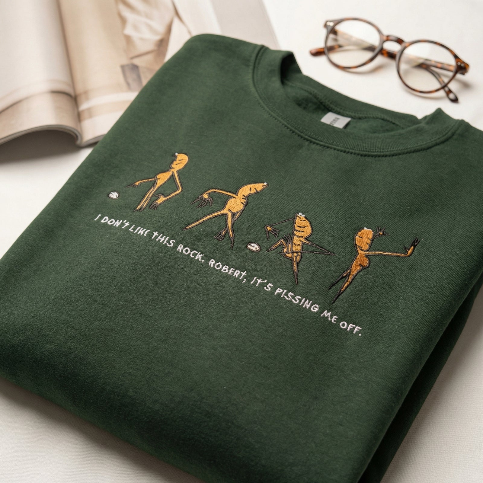 Custom Embroidered Funny Worm Sweatshirt - Cute Meme Style Hoodie