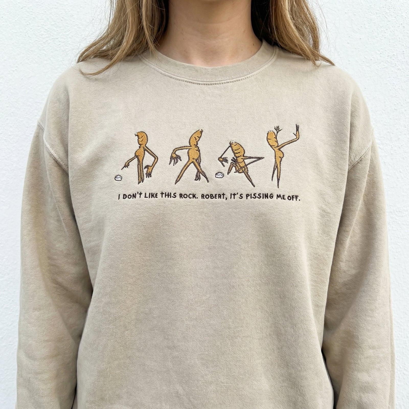 Custom Embroidered Funny Worm Sweatshirt - Cute Meme Style Hoodie