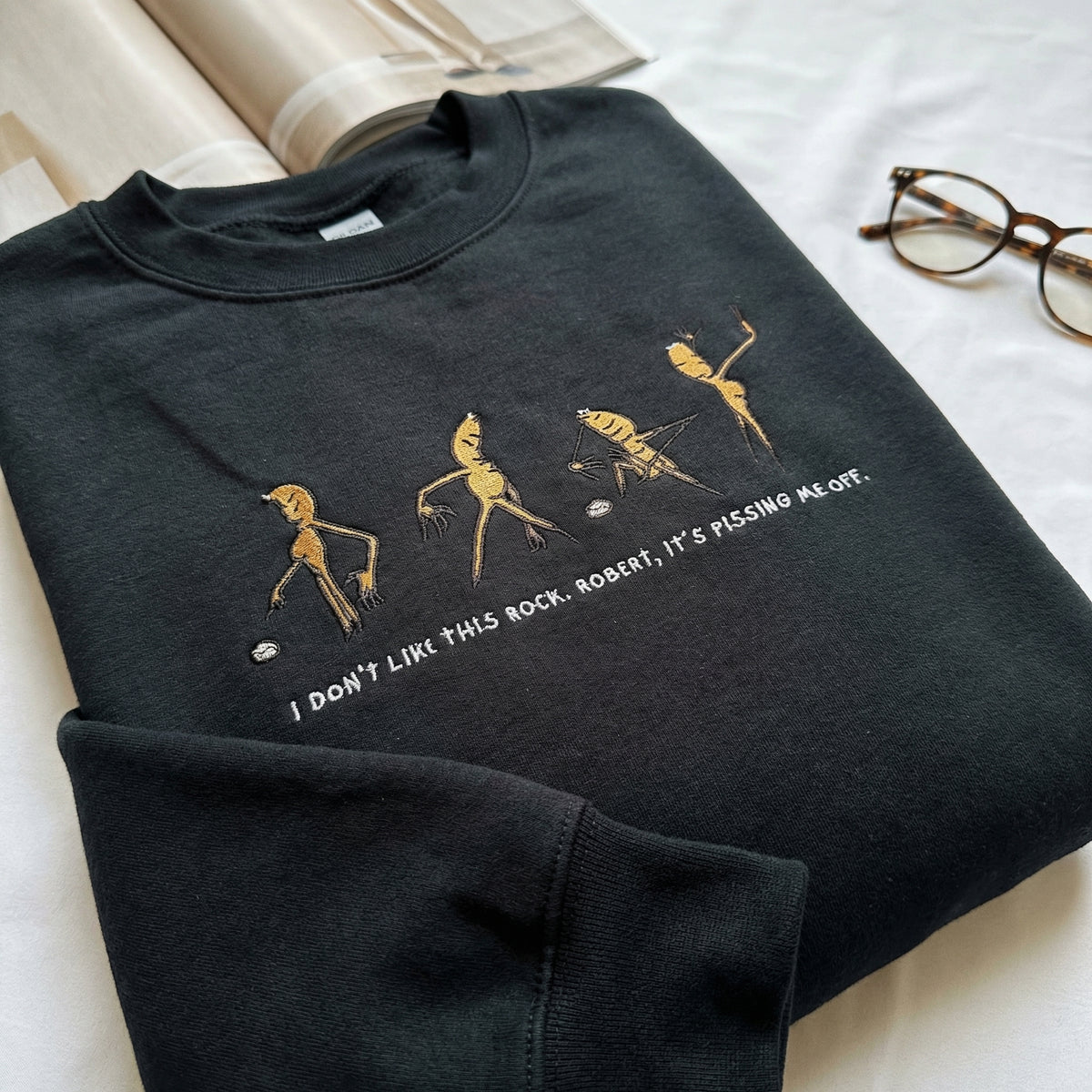 Custom Embroidered Funny Worm Sweatshirt - Cute Meme Style Hoodie