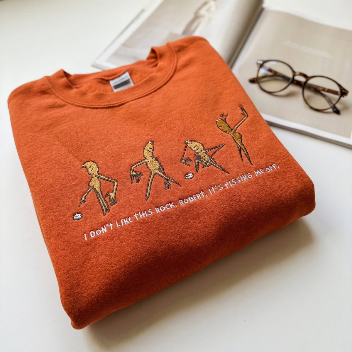 Custom Embroidered Funny Worm Sweatshirt - Cute Meme Style Hoodie