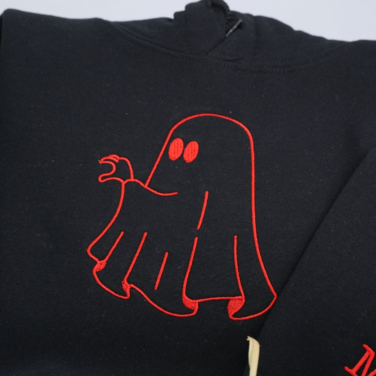 Custom Embroidered Ghost Heart Hands Matching Hoodies for Couples