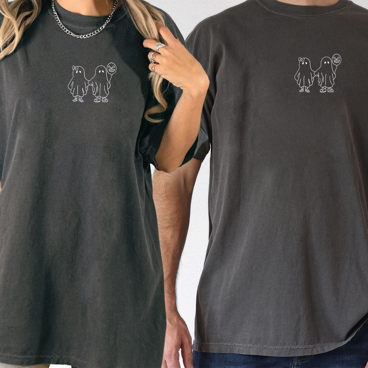 T-shirts assortis brodés personnalisés Roi et Reine des Grenouilles pour couples