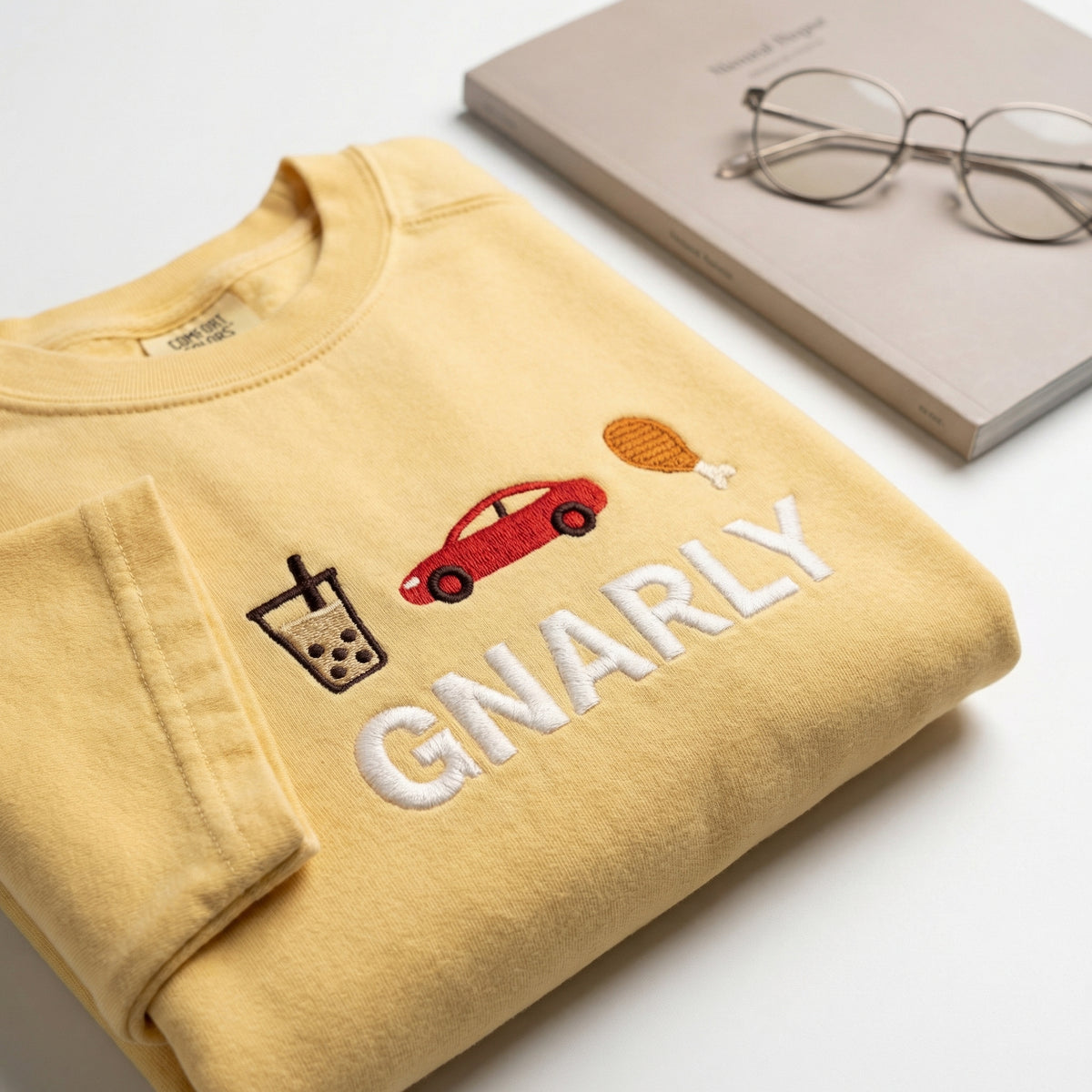 Custom Embroidered Gnarly T-Shirt - Trendy Street Style Graphic Tee