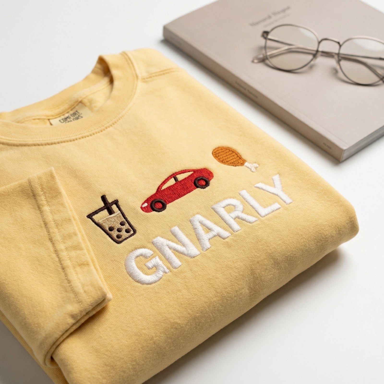 Custom Embroidered Gnarly T-Shirt - Trendy Street Style Graphic Tee