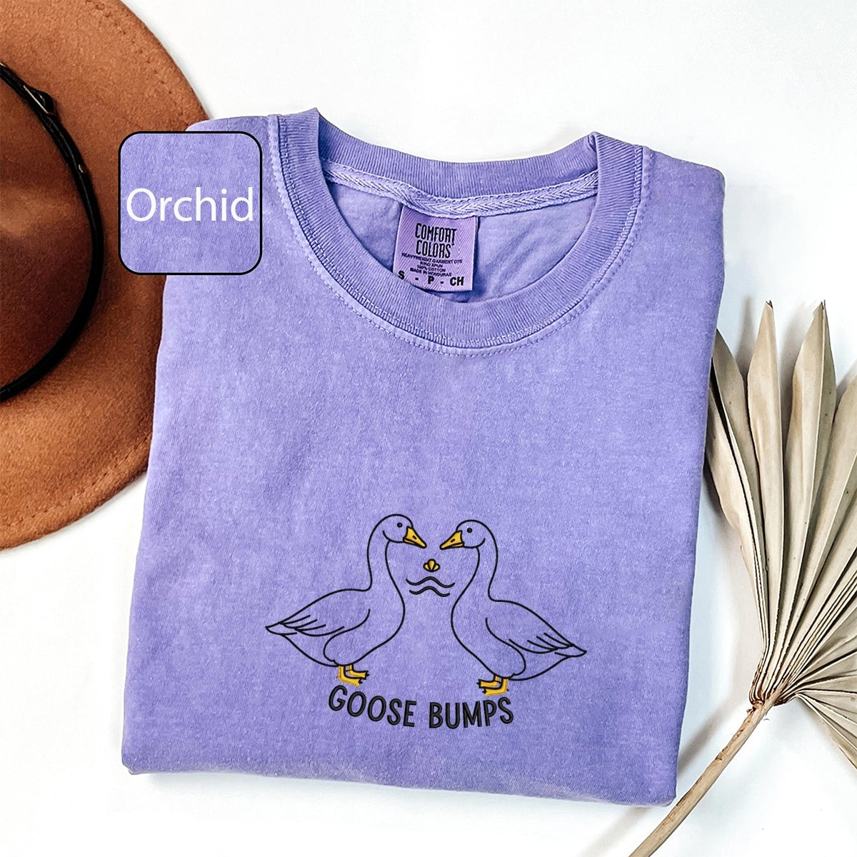 Custom Embroidered Goose Bumps T-Shirt | Funny Silly Goose Meme Tee – Cute Animal Embroidered Shirt Gift