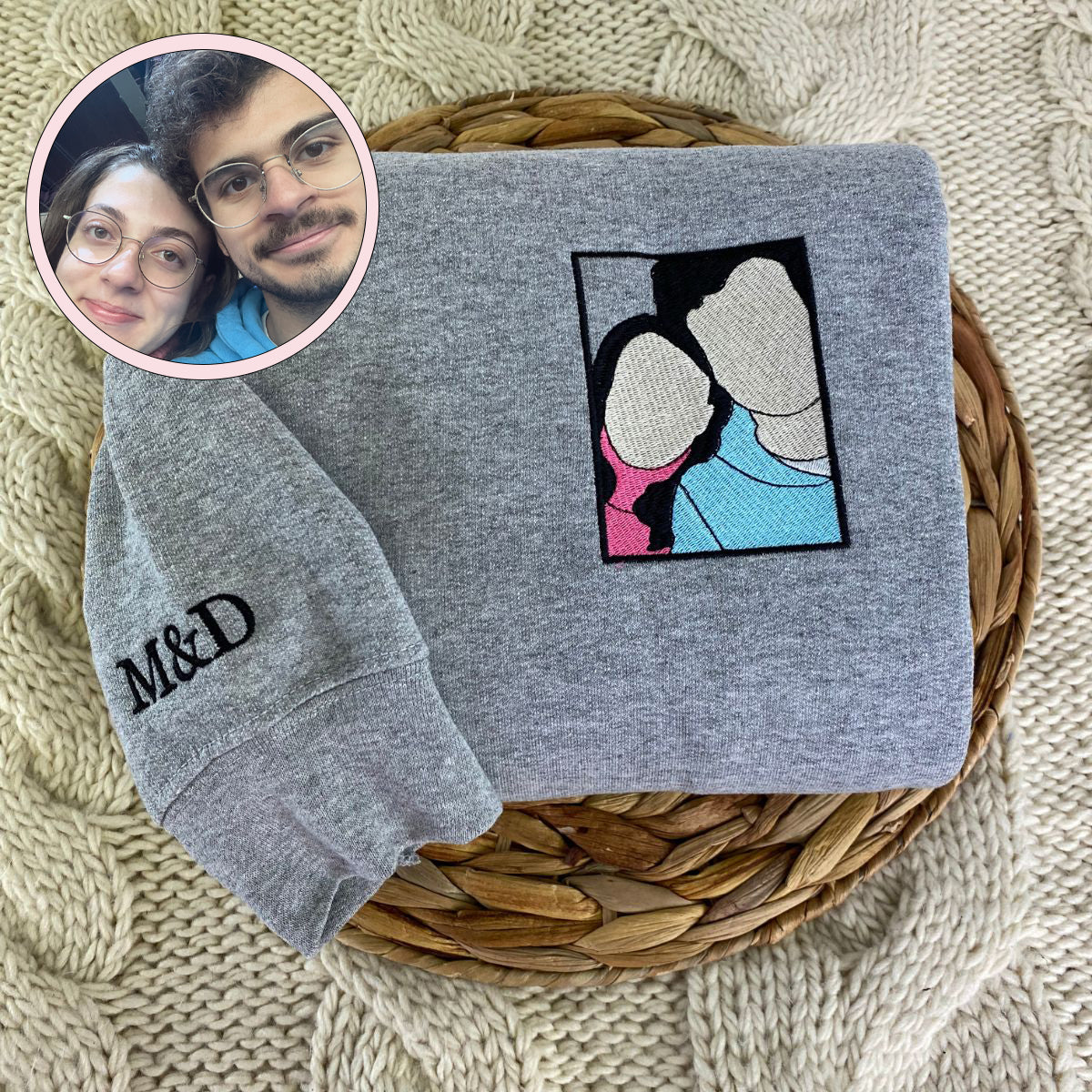 Individuell bestickter Hoodie mit Bild, halten Sie Ihren Moment fest