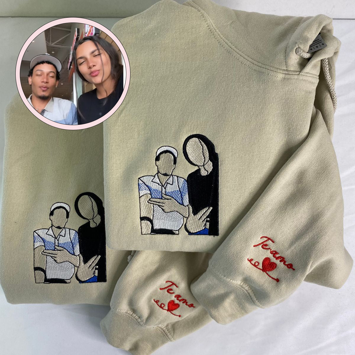 Individuell bestickter Hoodie mit Bild, halten Sie Ihren Moment fest