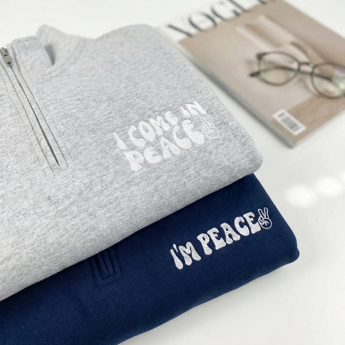 Sweats à capuche brodés personnalisés assortis pour couples