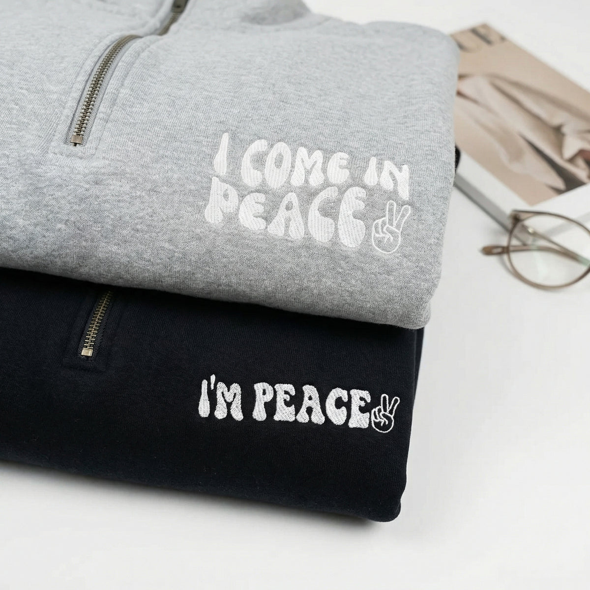 Sweats à capuche brodés personnalisés assortis pour couples