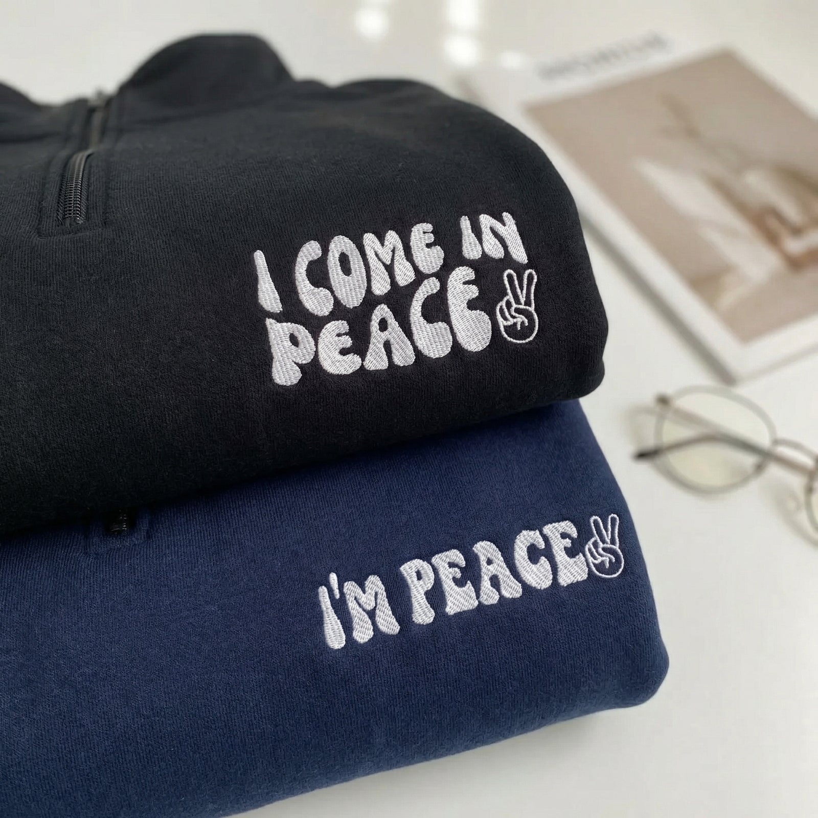 Sweats à capuche brodés personnalisés assortis pour couples