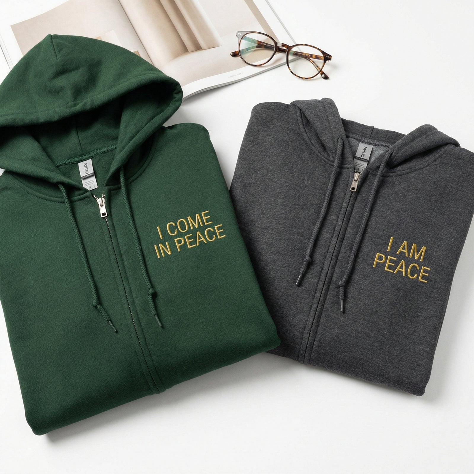 Sweats à capuche brodés personnalisés assortis pour couples