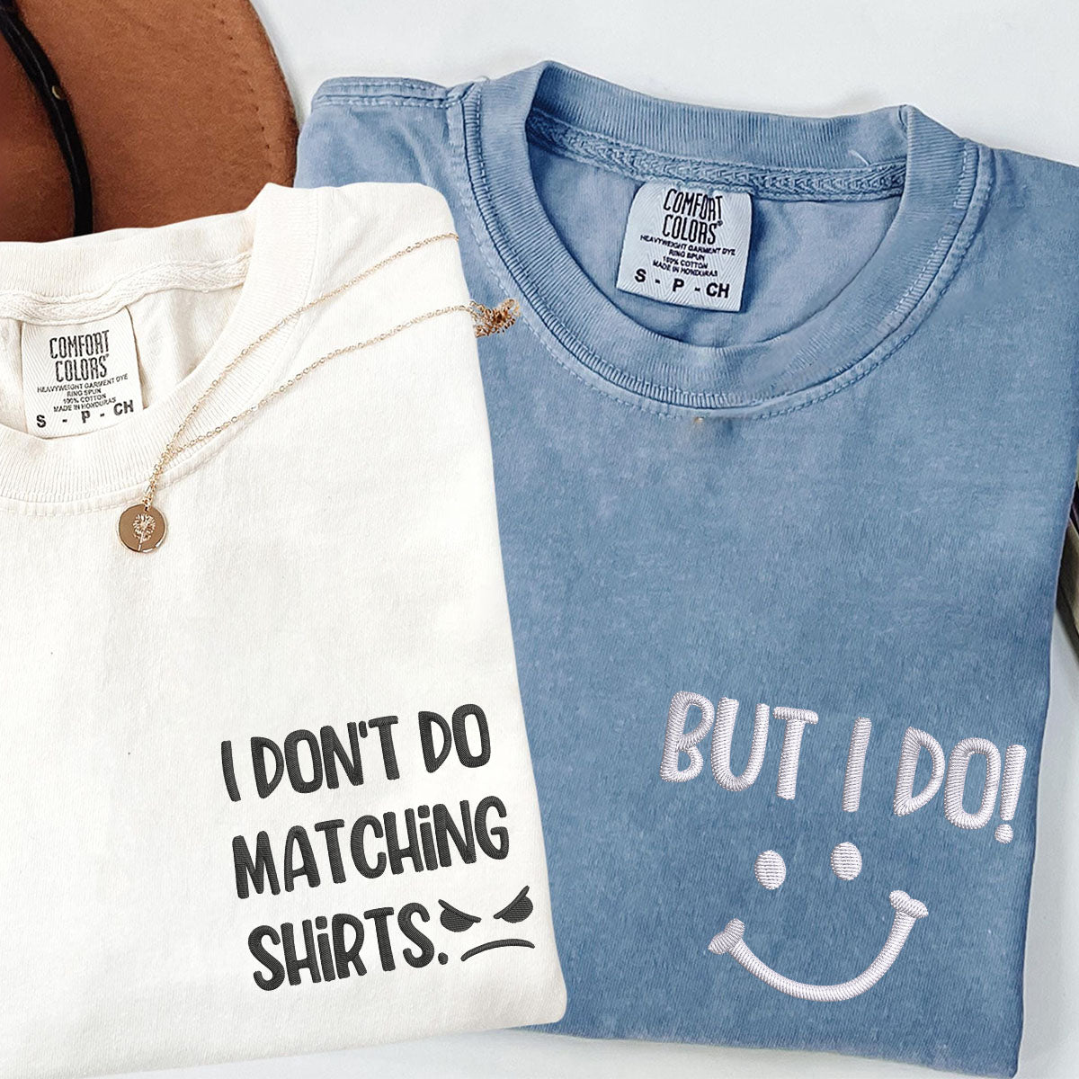 Custom Embroidered I Don't I Do Matching T-shirts for Couples