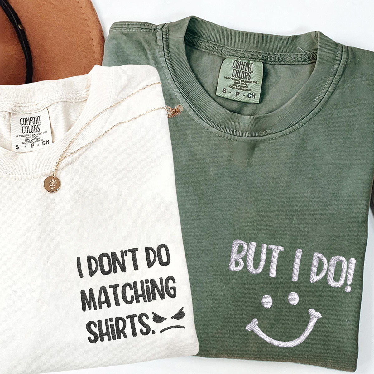 Custom Embroidered I Don't I Do Matching T-shirts for Couples