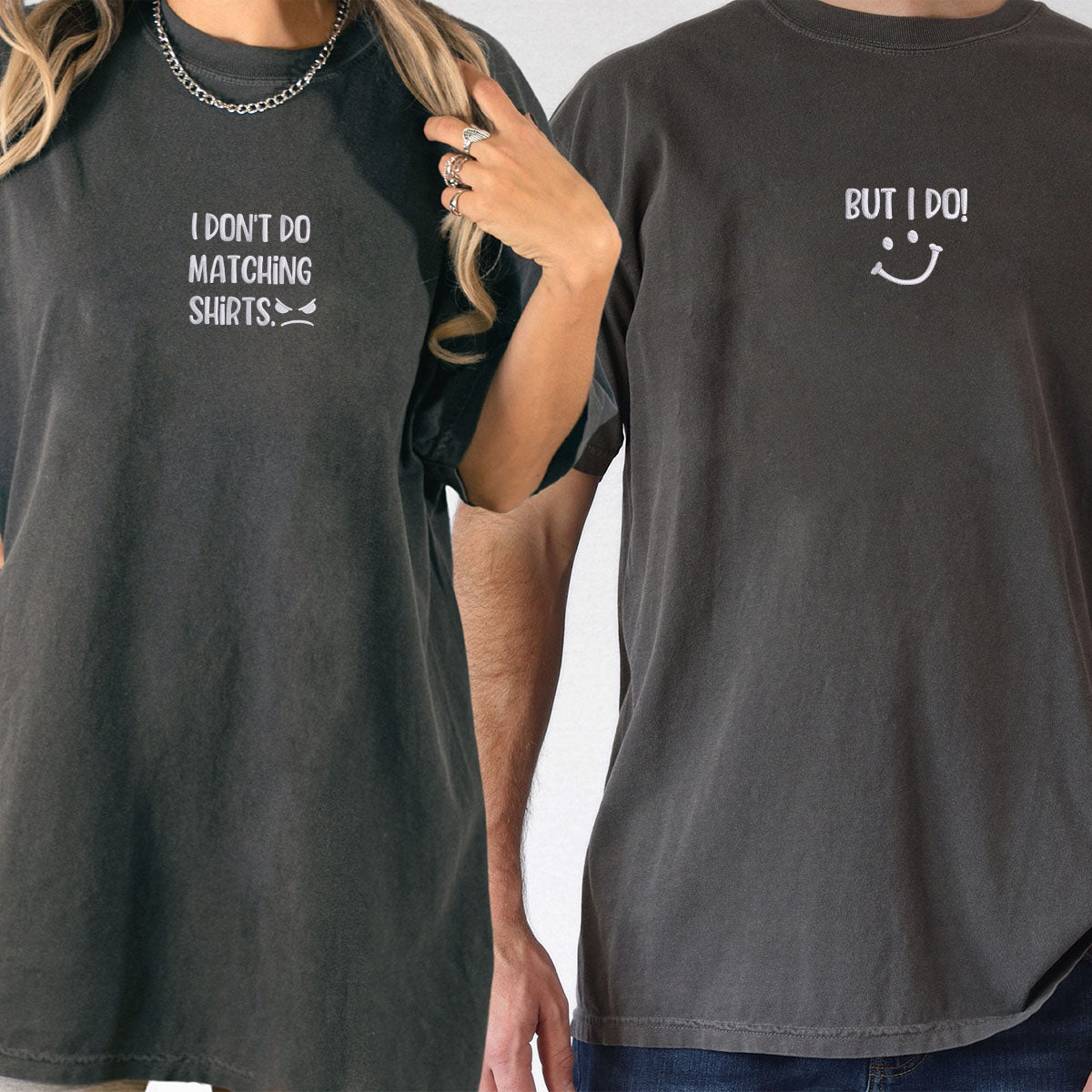 Custom Embroidered I Don't I Do Matching T-shirts for Couples