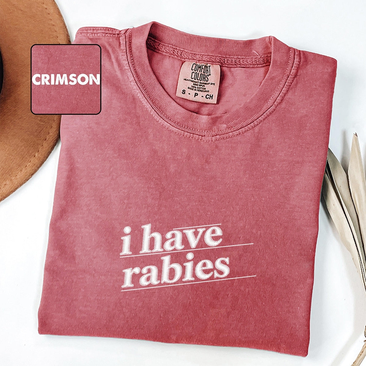 Custom Embroidered I Have Rabies T-Shirt | Funny Feral Girl Meme Tee – Sarcasm Gift